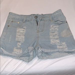 Distressed High Waisted Shorts